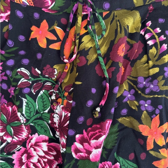 Zara Floral Printed Wide Leg Pull On Culottes Size L - Picture 8 of 8